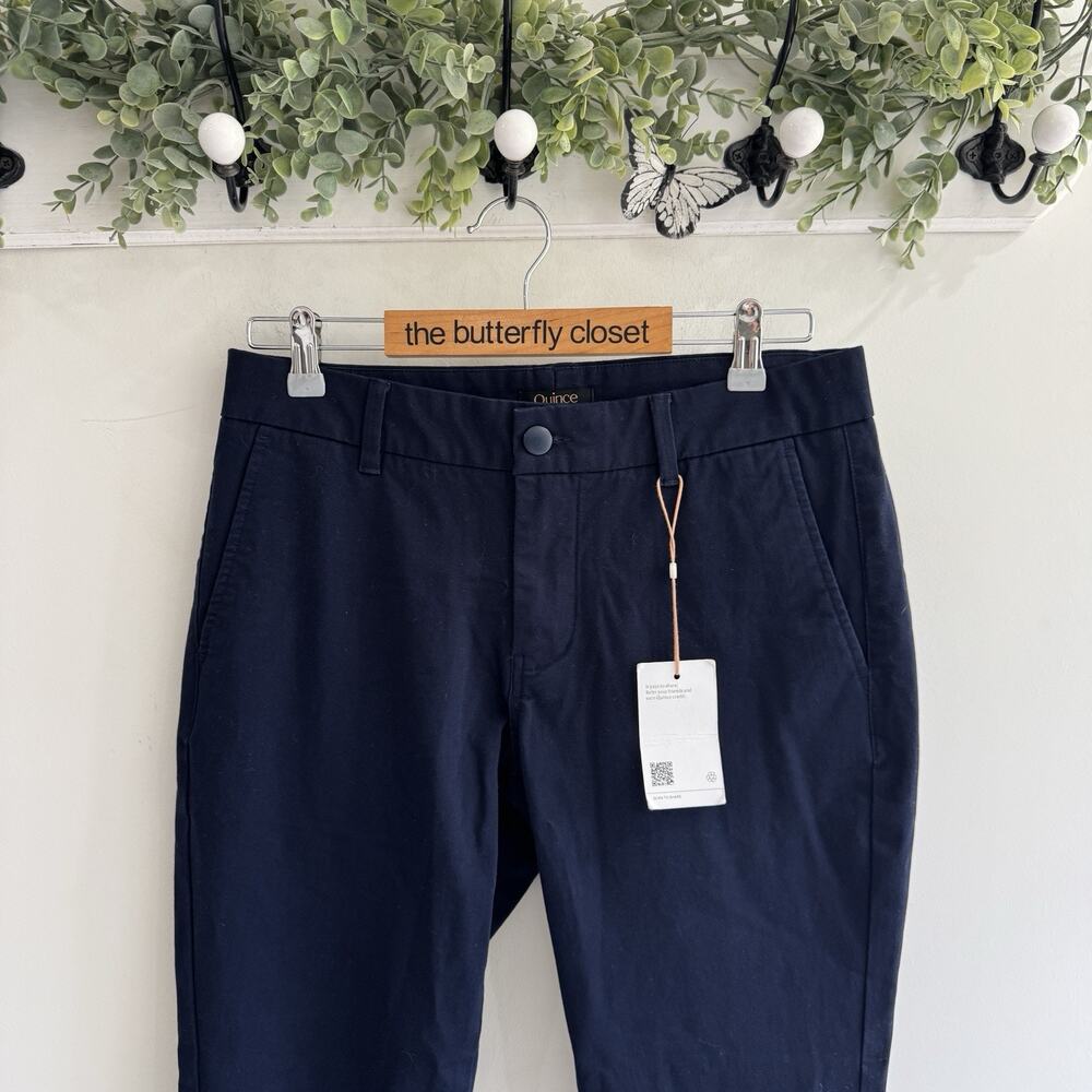 Quince Navy Blue Men's Organic Cotton Stretch Chinos Tapered Pants Size 30-30 - Picture 5 of 6